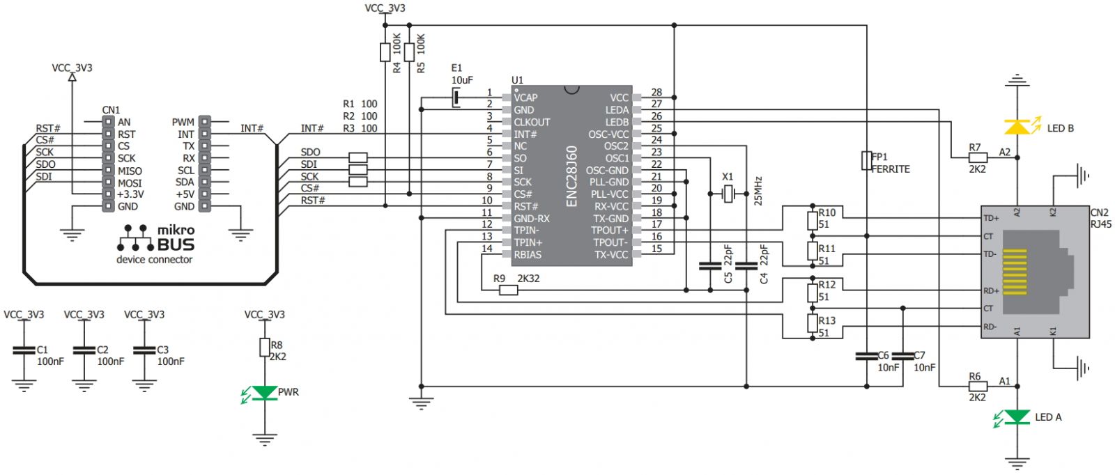 MIKROELEKTRONIKA ETH CLICK MIKROBUS